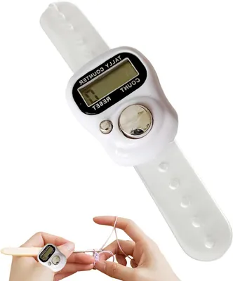 Productafbeelding van Digitale Vingerteller - Handteller Clicker - Activiteiten Tellen - Compact Lichtgewicht - 12 x 5 cm - Wit