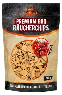 Imagen del producto de Virutas de ahumado chips de cerezo - 750 g - Madera de cerezo natural - Sabor muy ahumado - Para barbacoa