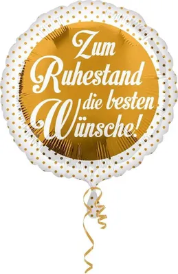 Produktbild von Riethmüller Standard Alles Gute zum Ruhestand Folienballon Rund, S40, verpackt, 43 cm Sonstige