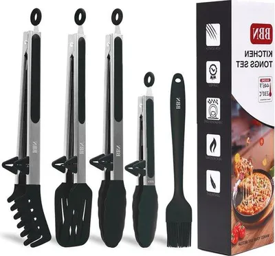 Produktbild von Famanu Küchenset 5-teilig - Hitzebeständige Silikonzange 30 cm