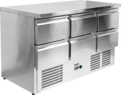 Zdjęcie produktu dla Stół chłodniczy z 6 szufladami, 240 W, 368 l, 1365 x 700 x 880 mm