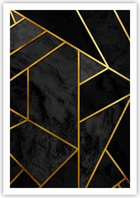 Produktbild von Poster - Poster ohne Rahmen - Abstraktion Gold Schwarz - 70x100 cm - Wand Bild - Wanddeko - Wandbilder - Kunstposter - Wandposter - Bilder - Kunstdruck - Wanddekoration - Wandbild - P2XPA70x100-4358