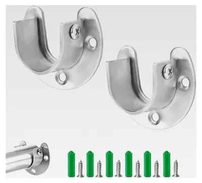Produktbild von 2 Stück Kleiderstangenhalter, oval, aus Edelstahl