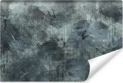 Produktbild von Muralo Selbstklebende Fototapete für Wohnzimmer MOHNBLUMEN Ornamente Abstraktion Vintage Br. 460cm x Hö. 300cm