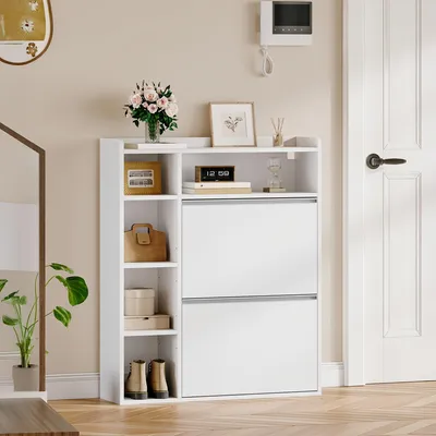 Obrázek produktu pro Skříň na boty - Botník - Úložný prostor na boty - Úložná skříň - Nábytek na boty - Moderní design - 2 dveře