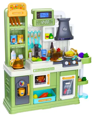 Obrázek produktu pro LEAN Toys 28019 Dětská kuchyňka interaktivní 64 dílů - voda, pára a měnící se potraviny, zelená
