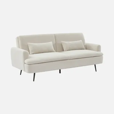 Produktbild von sweeek - Schlafsofa 2-3 Sitzer mit Bouclé-Bezug - Creme