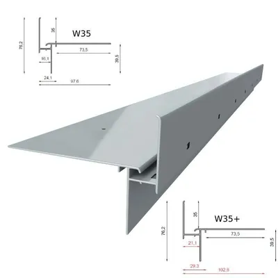 Produktbild von Renoplast hliníkový odkvapový profil W35+ vetracia podlaha, profil 200cm, sivá