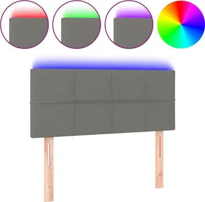 Obrázok produktu pre vidaXL LED čelo postele Tmavo šedá 80x5x78/88 cm Látka