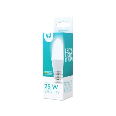 Obrázek produktu pro [ 5 kusů ] Forever Light LED | E27 C37 | žárovka | lampa | svítidlo | SMD2835 | 3W | 240lm | 230V 3000K teplá bílá