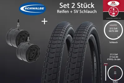 Produktbild von 2 Stück 27.5 Zoll Super Moto X 70-584 Reifen 27.5x2.8 Schlauch SV