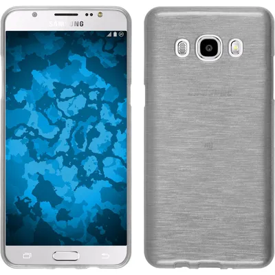 Produktbild von PhoneNatic Case kompatibel mit Samsung Galaxy J5 (2016) J510 - weiß Silikon Hülle brushed + 2 Schutzfolien
