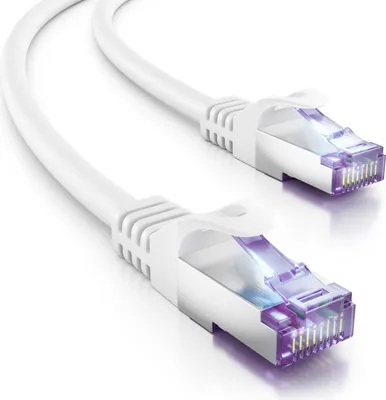 Produktbild von deleyCON 1,5m CAT7 Netzwerkkabel - 10 Gigabit - RJ45 Patchkabel Ethernet Kabel (Kupfer, SFTP PiMF Schirmung) - für Highspeed LAN DSL Switch Modem Router Patchpanel CAT7 CAT6 CAT5 - Weiß