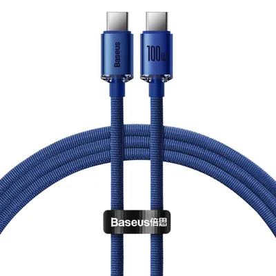 Zdjęcie produktu dla Kabel USB-C Baseus Crystal Shine 1,2 m 100W niebieski