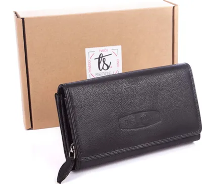 Produktbild von Money Maker großes Damen Geldbörse aus Weichem Echt Leder RFID-Schutz Schwarz