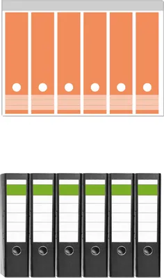 Produktbild von Wallario 6 Stück breite Ordner inkl. Klebeetiketten mit Motive Pastellorange -  Set mit Rückenschildern / Ordnerrücken Stickern