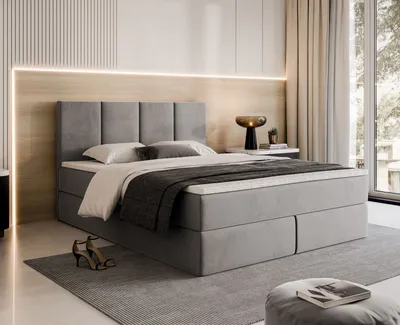 Produktbild von Gepolstertes Bett ELZA, 180x200 – Jasmine 90 / mit Topper