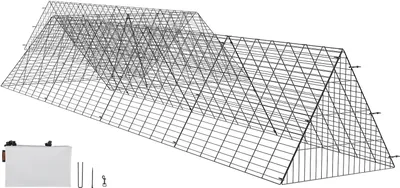 Produktbild von Hühnertunnel, 729 x 200 x 61,5 cm Hühnerstall für den Hof, tragbare Freilaufgehege für draußen mit Eckrahmen, 2 Sets, geeignet für Hühner, Enten, Kaninchen