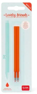 Produktbild von Legami Lovely Friends Ersatzminen Gelminen Nachfüllpack für Gelschreiber - Packung mit 2 Minen - Orange