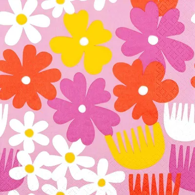 Produktbild von 20 Servietten Mademoiselle - Moderne Blütenwelt rosa 33x33cm
