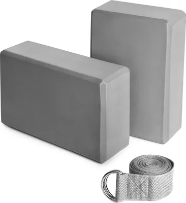 Produktbild von 2 Stueck EVA Yoga Blocks 1 Stueck Baumwolle Yoga Strap Stabilitaetsbloecke Yoga Strap Set fuer Yoga Pilates Meditation