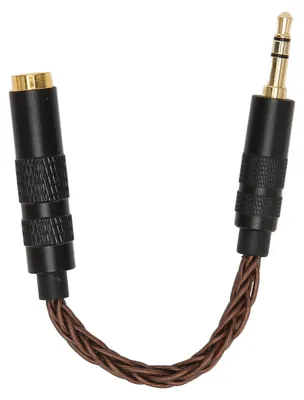 Obrázok produktu pre 4,4 mm symetrický konektor na 3,5 mm stereo konektor, adaptér, kábel, pozlátené konektory, prenosný adaptér pre slúchadlá, bronz