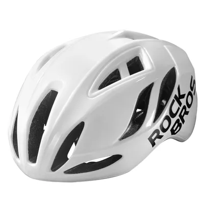 Obrázek produktu pro ROCKBROS Cyklistická přilba Silniční cyklistická přilba 58-62CM Muži Dámy Dospělí pro MTB Silniční cyklistická přilba Bílá (lesklé velké logo)