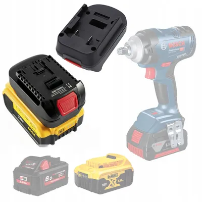 Akku-Adapter Dewalt/Milwaukee 18V auf Bosch 18V, USB 5V/2,1A