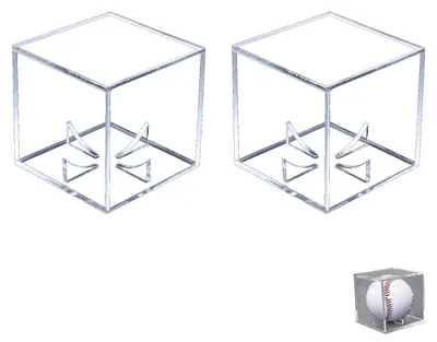 2er-Pack Acryl-Baseballvitrine, 8x8x8 cm, transparent