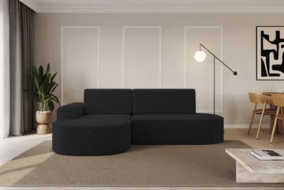 Produktbild von ALTDECOR Ecksofa mit Schlaffunktion und Bettkasten MARI-L1-S - 283x167x73cm Schwarz - Corner Sofa Eckcouch Couch L-Form, links/rechts angeordnet Schlafcouch Ausziehbar Wohnlandschaft