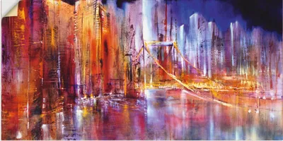 Produktbild von ARTland Wandbild, selbstklebend Stadtansicht II Größe: 150x75 cm