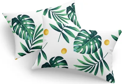 Produktbild von L'Essentiel Linge de Maison, Kissenbezug-Set (2 Stück), Monstera - Green, 65 % BAUMWOLLE / 35 % POLYESTER, Grün, 50 x 70 cm