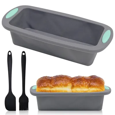 Immagine prodotto di Set di stampi in silicone per pane, con spazzola e spatola, dimensioni 28x12x6,5 cm, privo di BPA