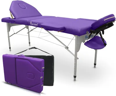 Image de Table de massage Violet - Table de massage, banc de massage, table de soins, table de massage pliable - Structure en aluminium