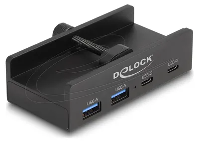 Produktbild von DeLOCK 64262, USB 2.0 Type-A, USB 3.2 Gen 2 (3.1 Gen 2) Type-A, USB 3.2 Gen 2 (3.1 Gen 2) Type-C, 5000 Mbit/s, Schwarz, Aluminium, Kunststoff, Rundkabel