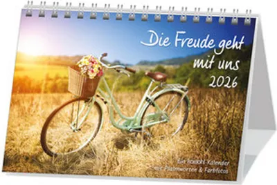 Produktbild von Aufstellkalender 2026 Die Freude geht mit uns mit Psalmworten und Farbfotos
