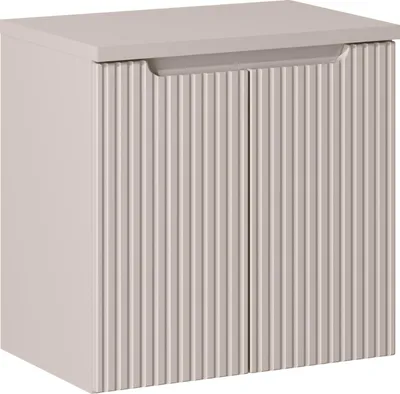 Produktbild von Badezimmerschrank 60 cm Kaschmir geriffelte Platte moderne Eleganz