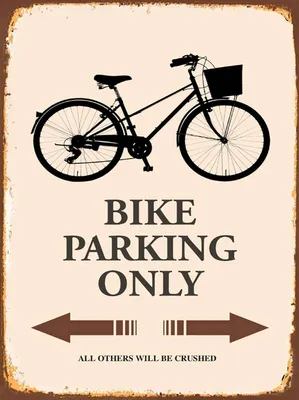 Produktbild von vianmo Holzschild 40x30 cm Bike parking only Fahrrad parken