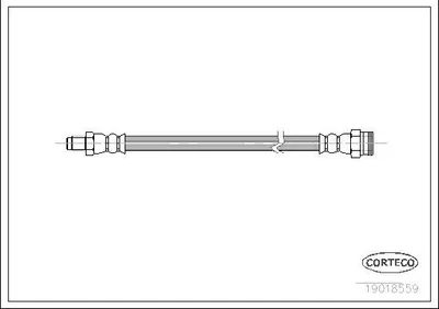 Produktbild von CORTECO 19018559 Bremsschlauch Vorne für FIAT BRAVO II (198) Panda Schrägheck (141) STILO (192) STILO Multi Wagon (192) für LANCIA DELTA III (844)