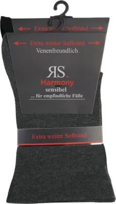 Produktbild von 2 Paar Socken Baumwolle Herren extra weit breit Übergröße ohne Gummi schwarz/anthrazit Gr. 50/52