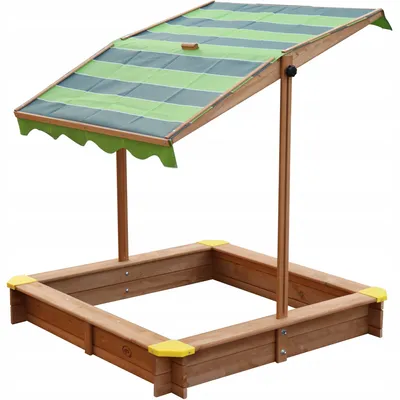 Obrázek produktu pro AXI Lily Sandbox with Canopy Brown/green, Baldachýn, 1180 mm, 1180 mm, Dřevo, Hnědá, Pískoviště