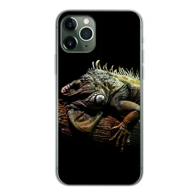 Produktbild von MuchoWow® Handyhülle Schutzhülle Hülle für iPhone 11 Pro Tier - Zweig - Schwarz Silikon Softcase Handy Hülle - Handy