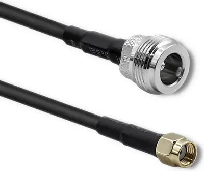 Image de Qoltec RG58 câble coaxial | N femelle | RP-SMA mâle | 1 m