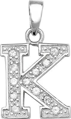 Produktbild von Klassischer 925 Sterling Silber Buchstaben / Initiale Damen - Anhänger mit Zirkonia; TRS35292LTK