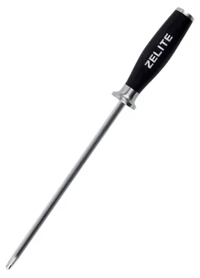 Image de Zelite Tige Aiguiseur Couteaux Professionnel de 25cm, Affuteur Couteau, Fusil a Aiguiser en Carbone, Aiguisage de Couteaux Résistant aux Taches et Rouille, Eguiseur de Couteau, Poignée Ergonomique ABS