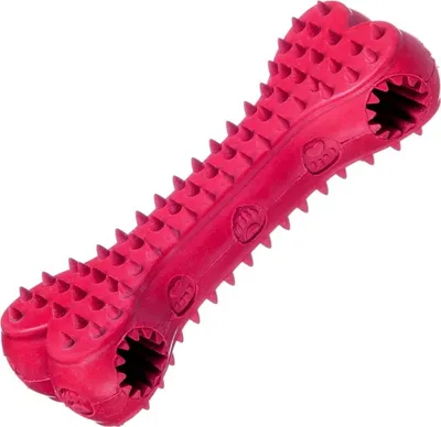 Produktbild von Hunde Spielzeug: Roter Gummiknochen 15 cm - Zahngesundheit & Spaß