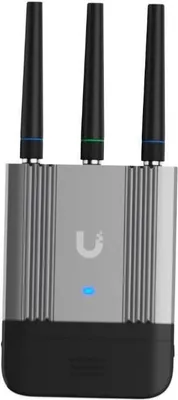 Produktbild von Ubiquiti UMR-Industrial, Router für Mobilfunknetz, Schwarz, Grau, Aluminium, Polycarbonat (PC), Wand-/Stangen-/DIN-Schienenmontage, Status, Gigabit Ethernet