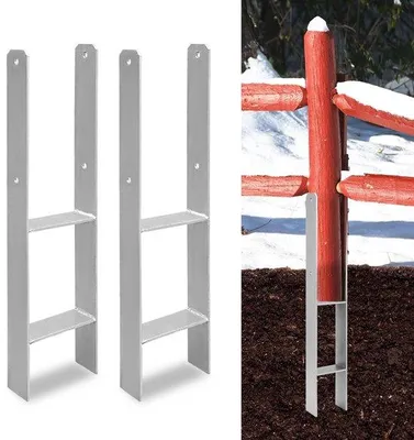 Productafbeelding van H-vormige paalhouder 111 mm - Paalhouder voor 600 mm - H-paalhouder