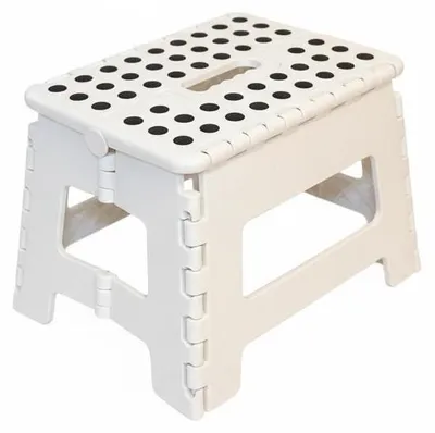 Produktbild von Klapphocker, Tritthocker Weiß Faltbar H 22cm bis 150KG für Kinder
