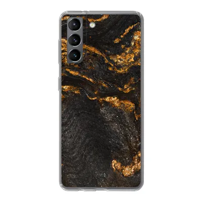 Produktbild von MuchoWow® Handyhülle Schutzhülle Hülle für Samsung Galaxy S21 Marmor - Limette - Schwarz - Gold - Marmoroptik - Luxus Silikon Softcase Handy Hülle - Softcase